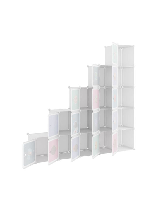 vidaXL Toy Storage System made of Plastic White 15pcs