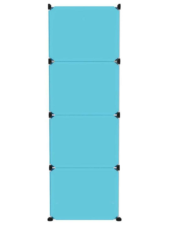 vidaXL Spielzeug Aufbewahrungssystem aus Kunststoff Blau 110x46.5x144cm 12Stück