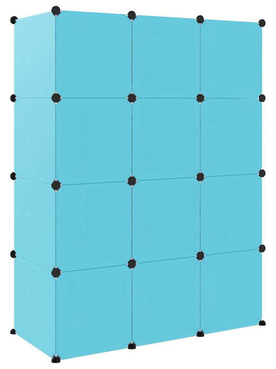 vidaXL Spielzeug Aufbewahrungssystem aus Kunststoff Blau 110x46.5x144cm 12Stück