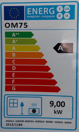 Agorastos ΟΜ 75 Fontă Soba pe lemne 9kW Negru