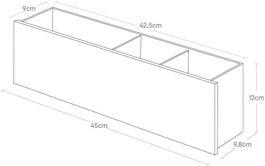 Органайзер за бюро в Кафяв Цвят 1бр 45x9.5x12см.