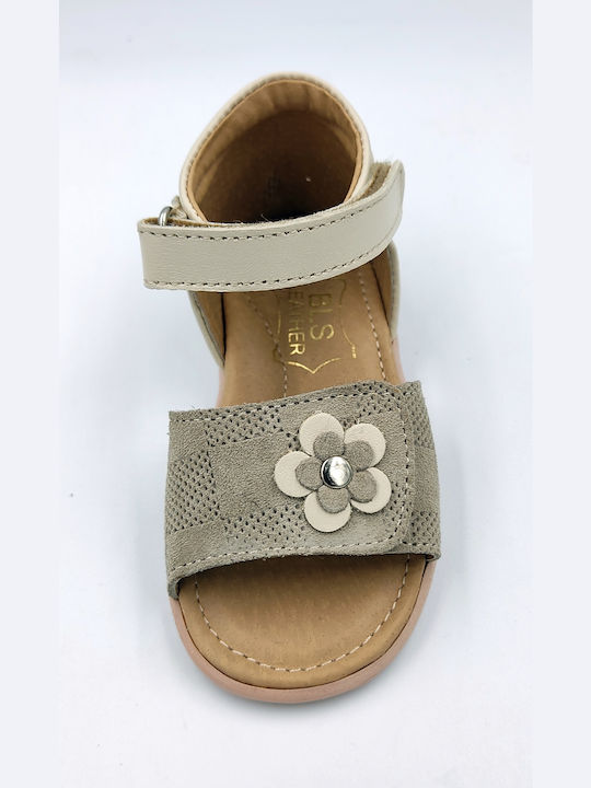 Sandals Leather - Beige - with hrats, back support