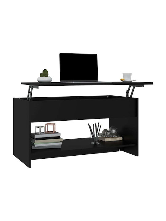 Rectangular Central Wooden Coffee Table with Lifting Mechanism Black M102xW50xH52.5cm