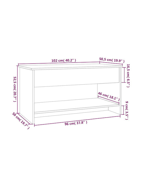 Rectangular Central Wooden Coffee Table with Lifting Mechanism Black M102xW50xH52.5cm