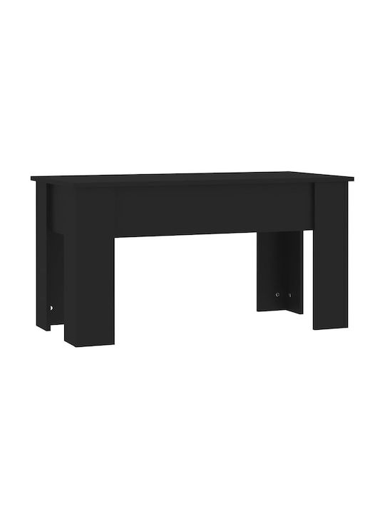 vidaXL Kaffeetisch Mit Funktionalem Design Zentral Aus Holz Mit Hebemechanismus Schwarz M101xP49xY52cm