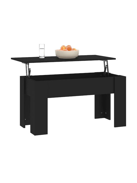 vidaXL Kaffeetisch Mit Funktionalem Design Zentral Aus Holz Mit Hebemechanismus Schwarz M101xP49xY52cm