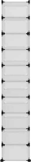 Kunststoff Schuhorganisatoren mit 10 Regalen Transparent M44xP32xH174cm
