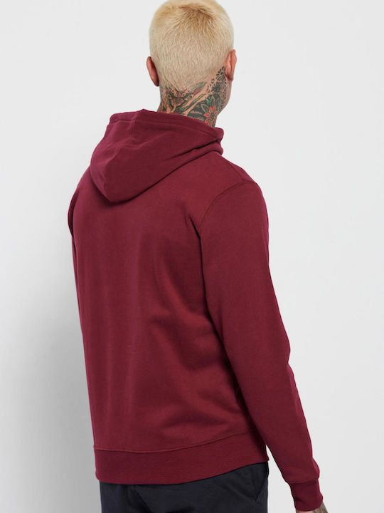 Funky Buddha Herren Sweatshirt mit Kapuze und Taschen Windsor Wine