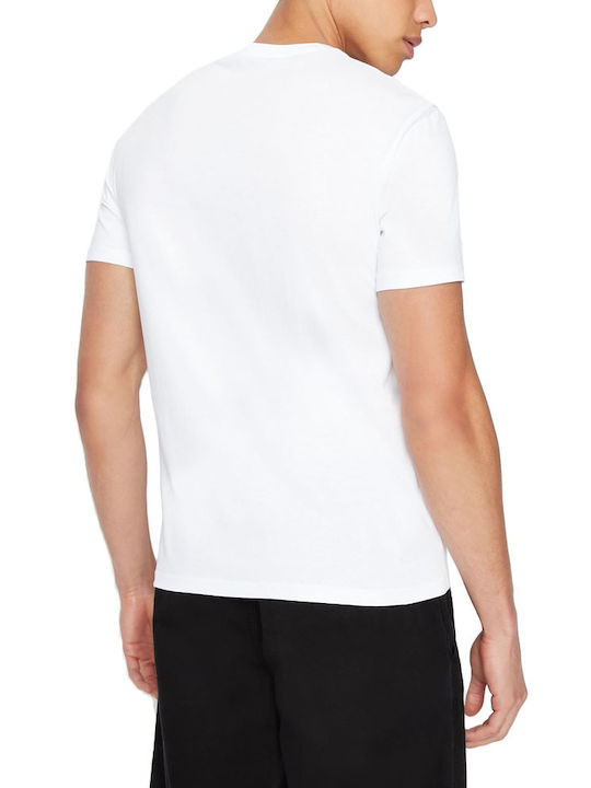 Armani Exchange T-shirt Bărbătesc cu Mânecă Scurtă Alb