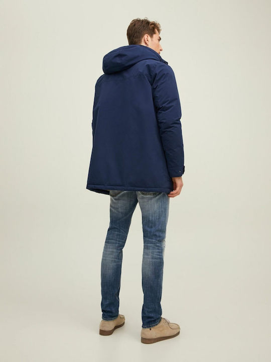 Jack & Jones de Iarnă Jachetă Parka sacou bleumarin