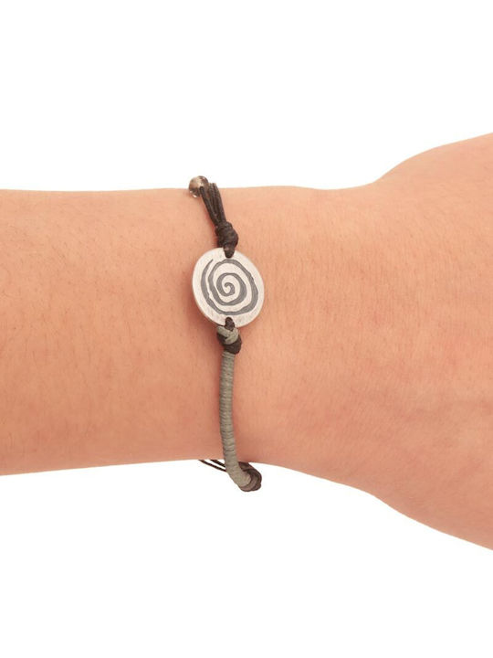 Bracelet silver cords Spiral