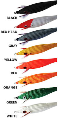 DTD Full Color Glavoc #2.5 Squid Jigs Fluorescent 7pcs/10.1gr Red