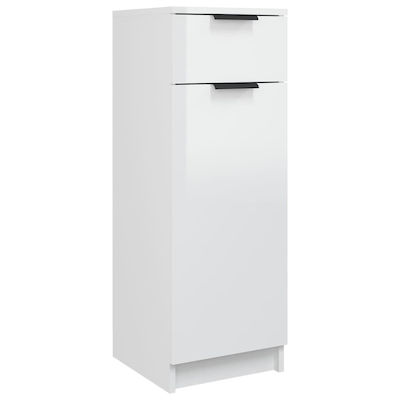 vidaXL Wall Hung Cabinet Bathroom Column Cabinet L32xD34xH90cm White