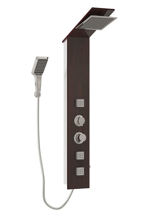 vidaXL Duschsäule Mit Hydromassage 127cm Braun