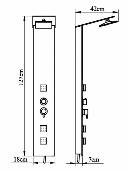 vidaXL Duschsäule Mit Hydromassage 127cm Braun