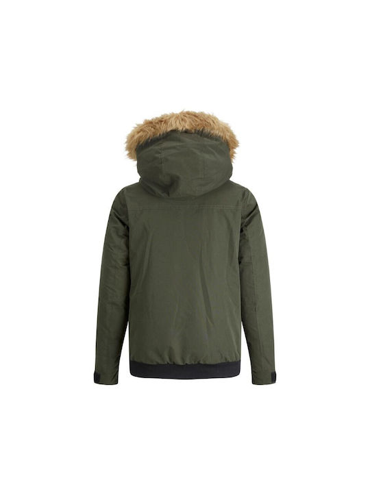 Jack & Jones Kinderjacke Kurz mit Kapuze Khaki