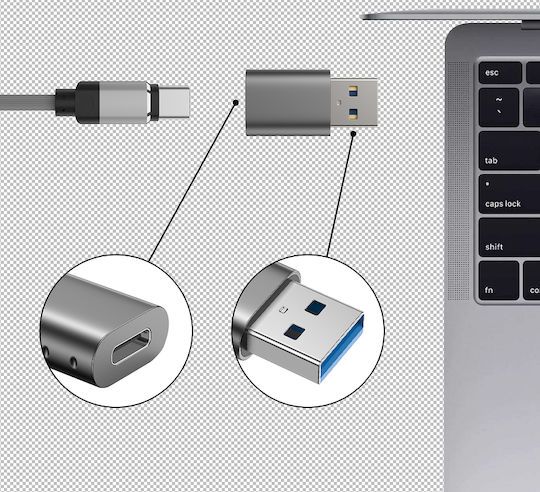 Swissten Converter USB-A male to USB-C female Silver 1pcs 55500200