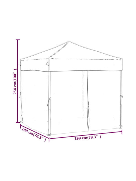 vidaXL Πτυσσόμενο Κιόσκι Κήπου Taupe 2x2m