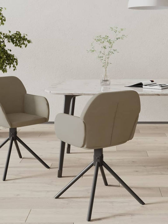 Swivel Visitor Chair with Arms Ανοιχτό Γκρι 54x58.5x79.5cm 2pcs