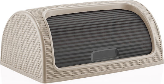 Max Home Ψωμιέρα με Καπάκι Πλαστική Καφέ 41.4x26.9x18.1cm
