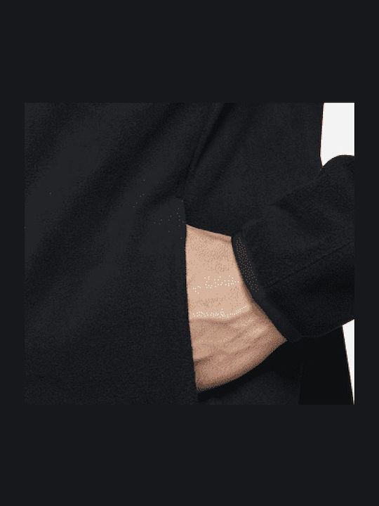 Thermafit Fleece Ανδρική Ζακέτα με Κουκούλα Μαύρη