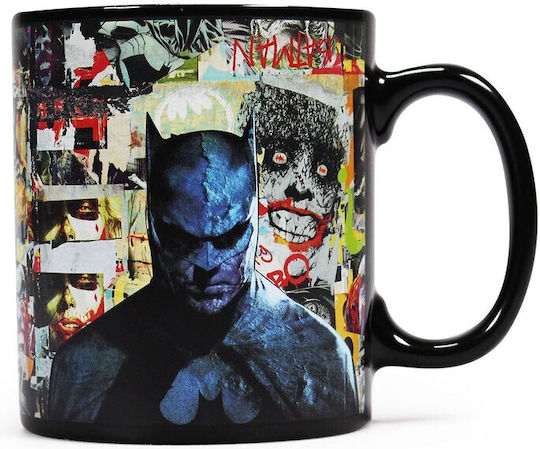 Graffiti Batman Villains Schimbare de căldură Cană Ceramică Neagră 350ml