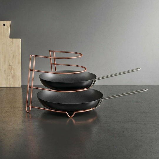 Metaltex Стойка За Тенджери И Тигани Canyon Металик 27x23x23см Розово Злато