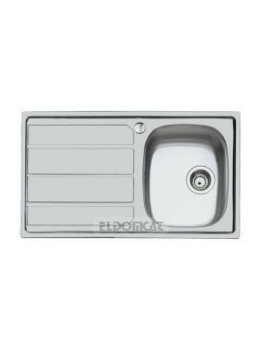 Foster 1000 Ένθετος Νεροχύτης Inox Σατινέ Μ79xΠ50cm Ασημί