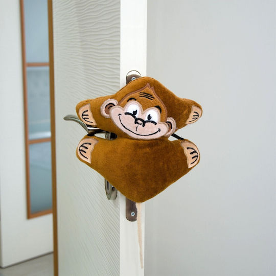 Sevi Bebe Monkey Προστατευτικό Δακτύλων από Πόρτες από Ύφασμα σε Καφέ Χρώμα