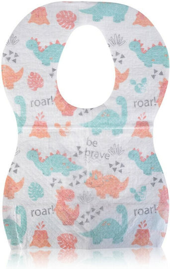 Cangaroo Disposable Baby Bib Spotty Waterproof Bib Paper Disposable with Elastic Neck Opening & Pocket Multicolored for 4 m+ 20pcs