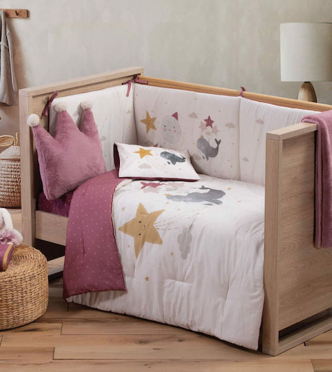 Nef-Nef Homeware Sparkle Friends Bettdecke Für Krippe Baumwolle Ecru 110x140cm