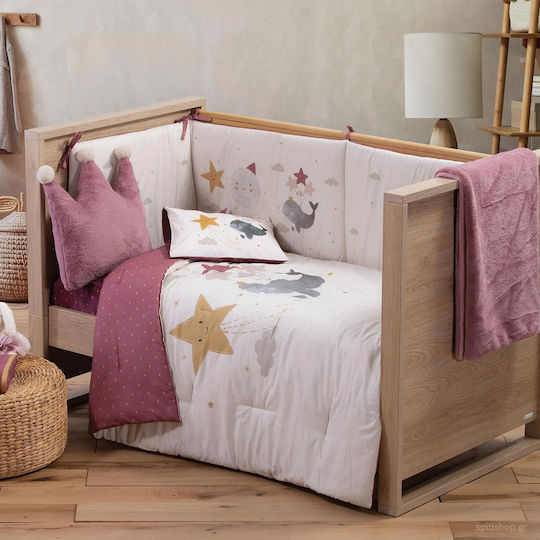Nef-Nef Homeware Sparkle Friends Bettdecke Für Krippe Baumwolle Ecru 110x140cm