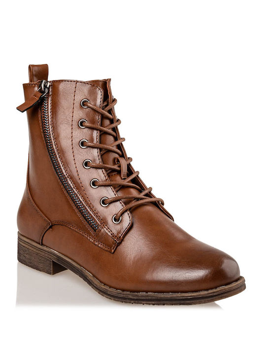 Envie Shoes Leather Women's Ankle Boots Tabac Brown