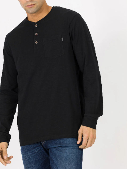 Men's long-sleeved blouse with buttons Tiffosi (Black) 10043677-LUIS