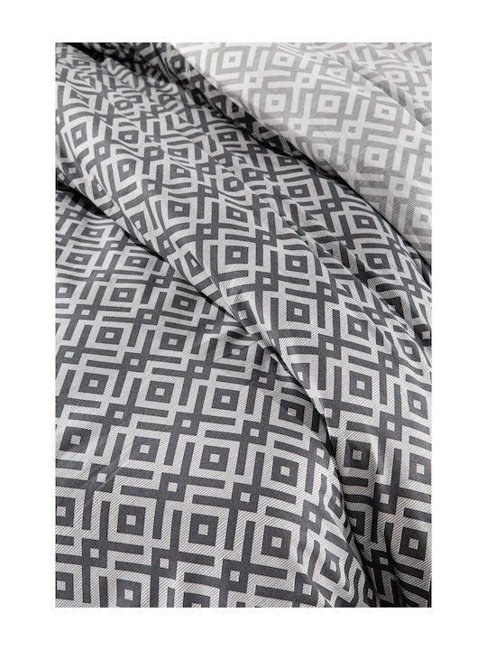 Guy Laroche Duvet Cover Set Cotton Single with Pillowcase 165x225 Elements Charcoal