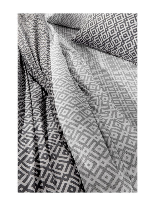 Guy Laroche Duvet Cover Set Cotton Single with Pillowcase 165x225 Elements Charcoal