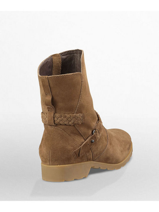 Suede Women's Ankle Boots Tabac Brown
