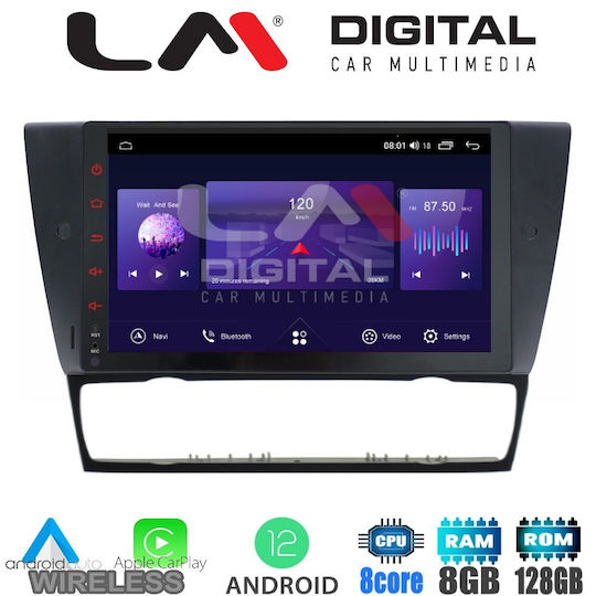 LM Digital Car Audio System for BMW Series 3 / E90 / E91 / E92 / Series 3 (E90) E90/E91/E92 (Bluetooth/USB/AUX/WiFi/GPS/Apple-Carplay/Android-Auto) with Touch Screen 9"