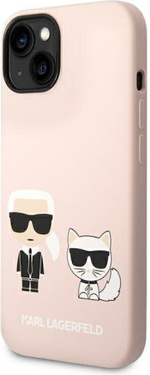 Karl Lagerfeld Karl & Choupette Umschlag Rückseite Kunststoff Rosa (iPhone 14 Plus)