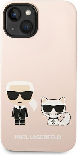 Karl Lagerfeld Karl & Choupette Umschlag Rückseite Kunststoff Rosa (iPhone 14 Plus)