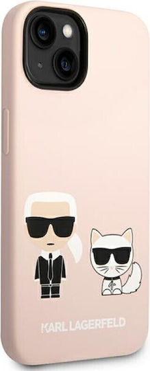 Karl Lagerfeld Karl & Choupette Umschlag Rückseite Kunststoff Rosa (iPhone 14 Plus)