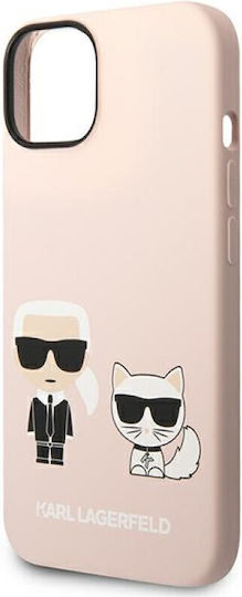 Karl Lagerfeld Karl & Choupette Umschlag Rückseite Kunststoff Rosa (iPhone 14 Plus)