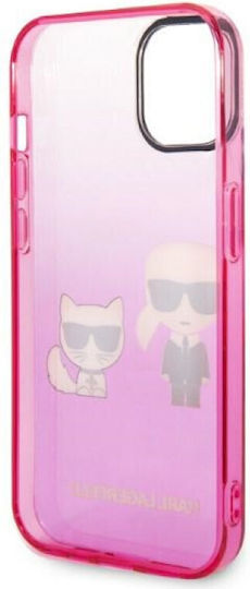 Karl Lagerfeld Ikonik Karl & Choupette Back Cover Πλαστικό Pink Gradient (iPhone 14 Plus)
