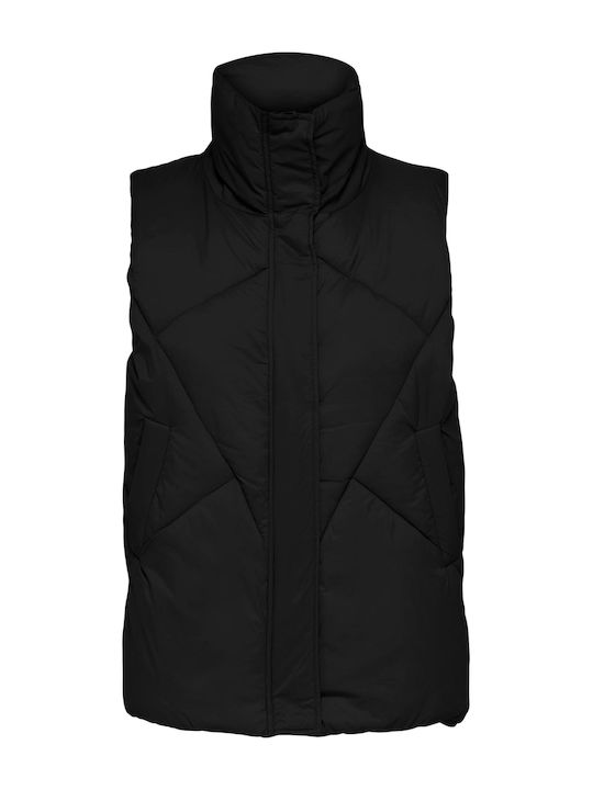 Women's Short Puffer Jacket for Winter Black