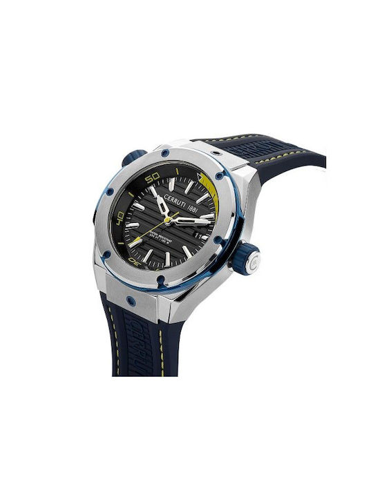 Cerruti Ruscello Watch Battery with Blue Rubber Strap