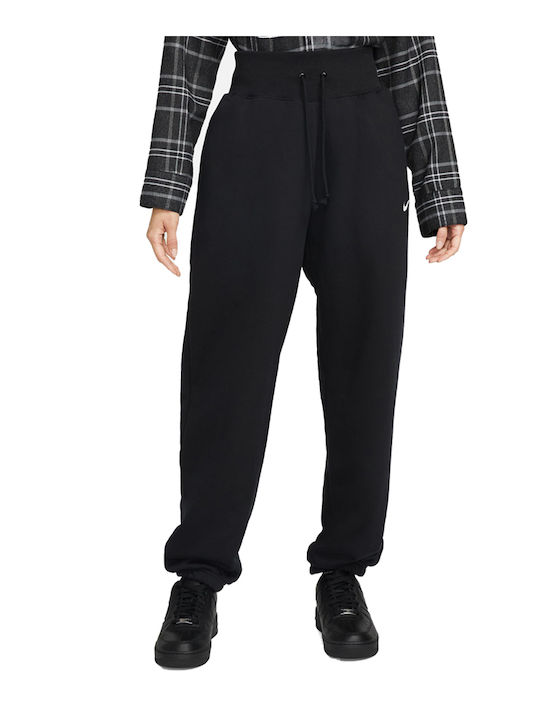 Phoenix Fleece Pants Ψηλόμεσο Παντελόνι Φόρμας με Λάστιχο Fleece Μαύρο