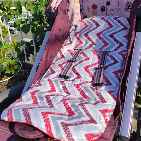So Sweet Line Stroller Seat Liner Double Sided Zig Zag 32x69cm Red