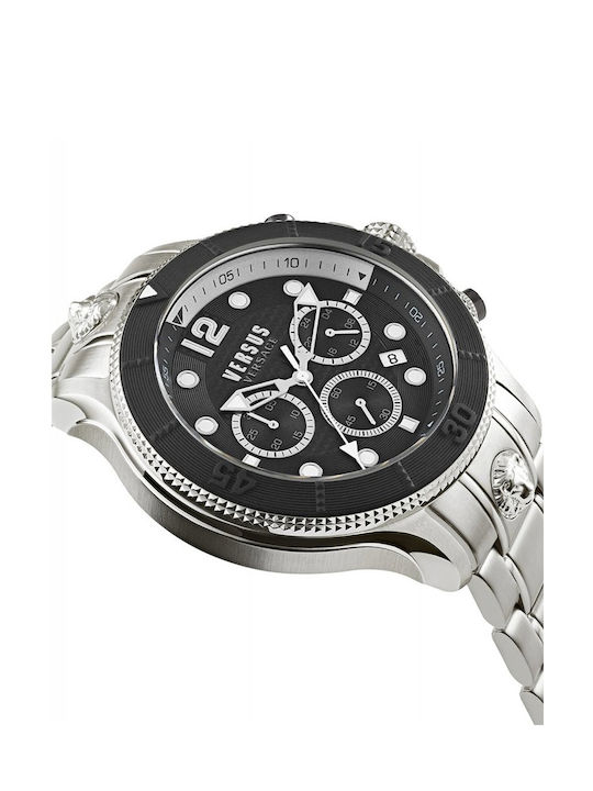 Versus by Versace Volta Watch Chronograph Battery with Silver Metal Bracelet