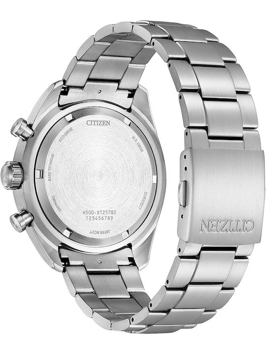 Citizen Eco-Drive Super Titanium Men's Watch 43mm Chronograph Eco - Drive with Silver Metal Bracelet