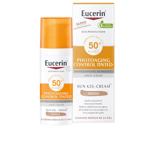 Eucerin Sun Крем Оцветен Фотоъстаряване Контрол Слънцезащитен Крем за Лице SPF50 с Цвят 50мл